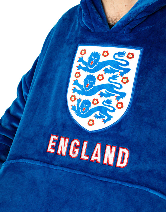 England Logo Mens Blue Blanket Hoodie