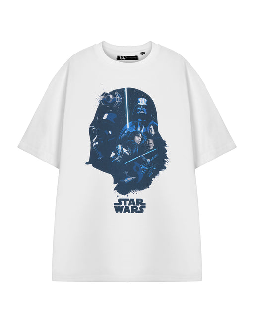 Star Wars Darth Vader Head Mens White Short Sleeved T-Shirt