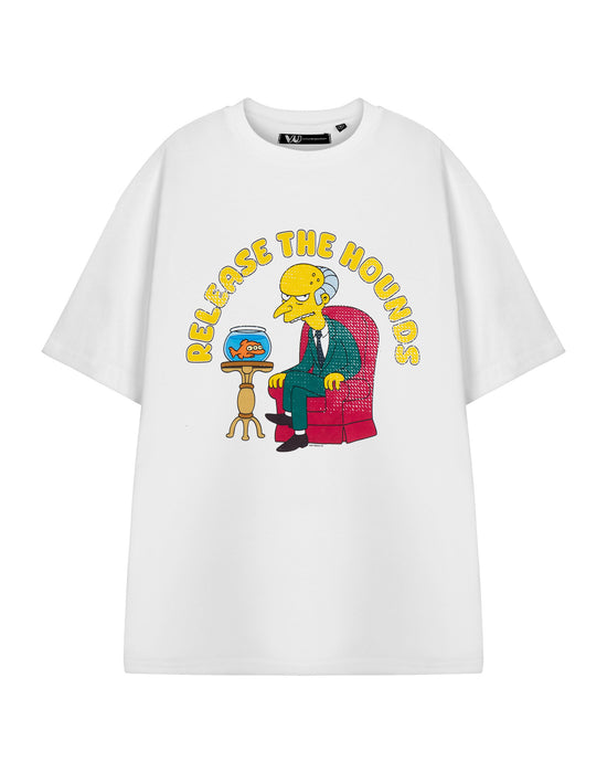 The Simpsons Release The Hounds Mens White Short Sleeved T-Shirt