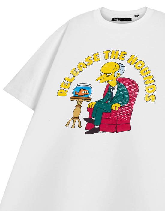 The Simpsons Release The Hounds Mens White Short Sleeved T-Shirt