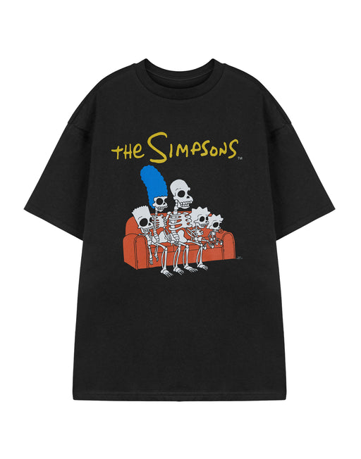 The Simpsons Skeleton Couch Mens Black Short Sleeved T-Shirt