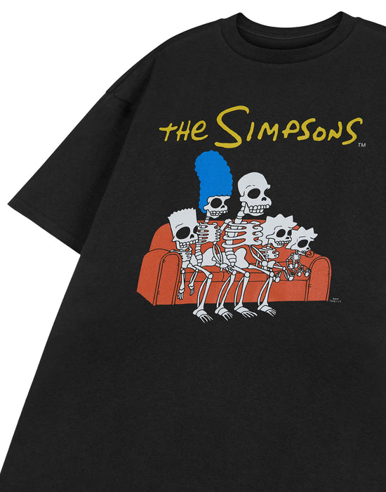 The Simpsons Skeleton Couch Mens Black Short Sleeved T-Shirt