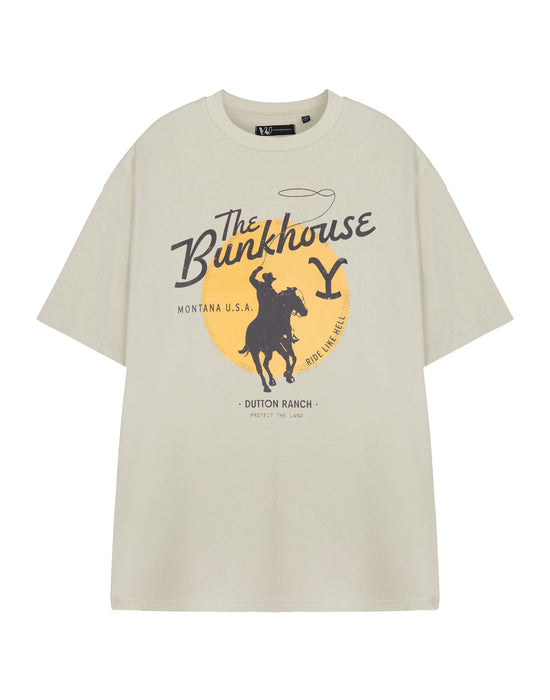 Yellowstone The Bunkhouse Mens Beige Short Sleeved T-Shirt