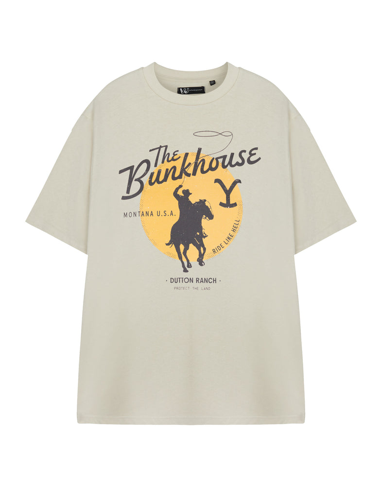 Yellowstone The Bunkhouse Mens Beige Short Sleeved T-Shirt