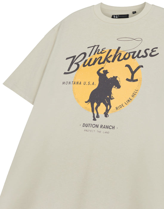 Yellowstone The Bunkhouse Mens Beige Short Sleeved T-Shirt