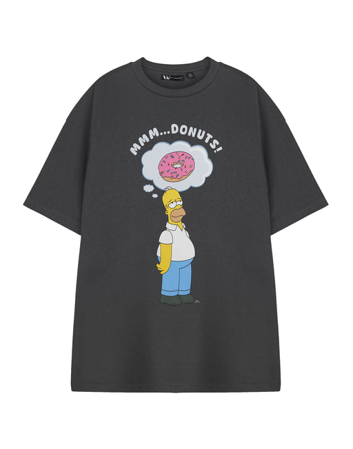 The Simpsons Donuts Mens Grey Short Sleeved T-Shirt