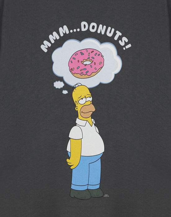 The Simpsons Donuts Mens Grey Short Sleeved T-Shirt