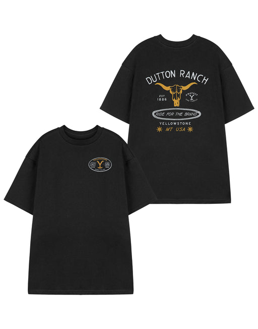 Yellowstone Ride For The Brand Mens Black Short Sleeved T-Shirt