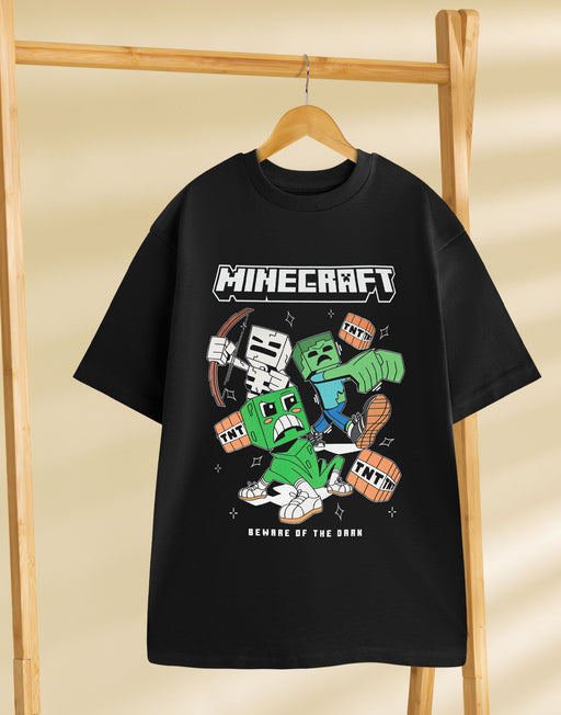 Minecraft TNT Mens Black Short Sleeved T-Shirt