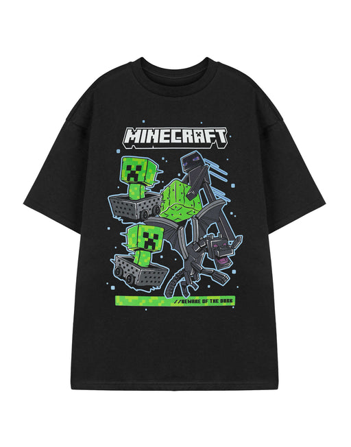 Minecraft Beware Of The Dark Mens Black Short Sleeved T-Shirt