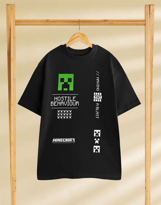 Minecraft Hostile Behaviour Mens Black Short Sleeved T-Shirt