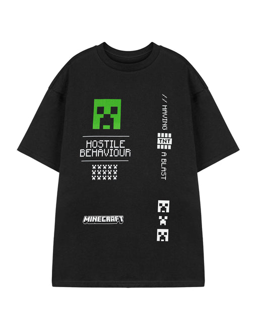 Minecraft Hostile Behaviour Mens Black Short Sleeved T-Shirt