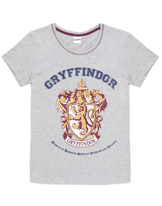 Harry Potter Gryffindor Womens Grey Short Sleeve Long Leg Pyjama Set