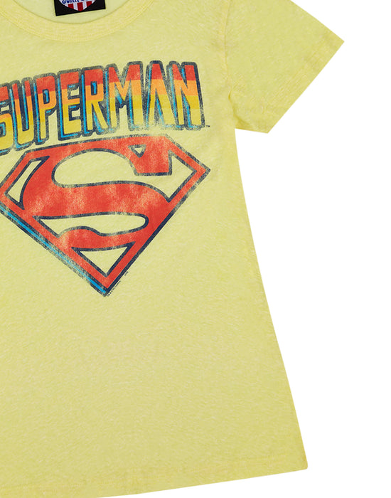 DC Comics Superman Womens Yellow Short Sleeved T-Shirt