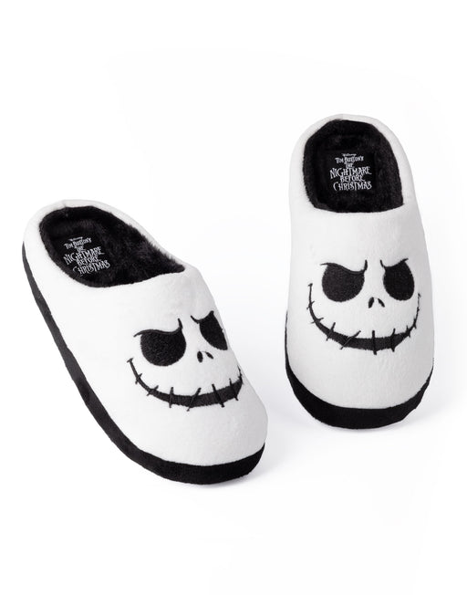 Disney Jack Skellington Womens White Mule Slippers