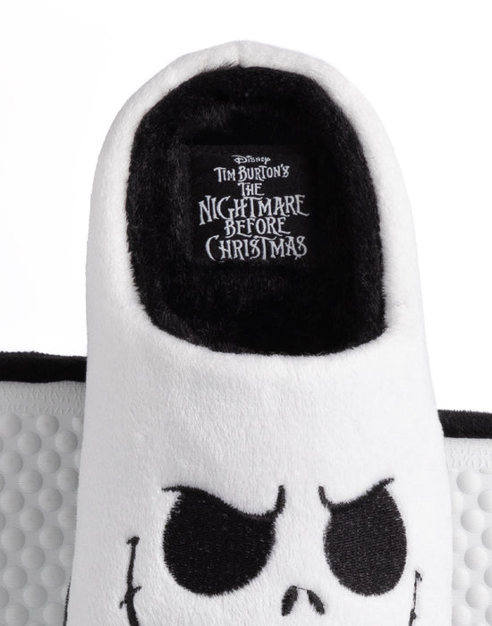 Disney Jack Skellington Womens White Mule Slippers