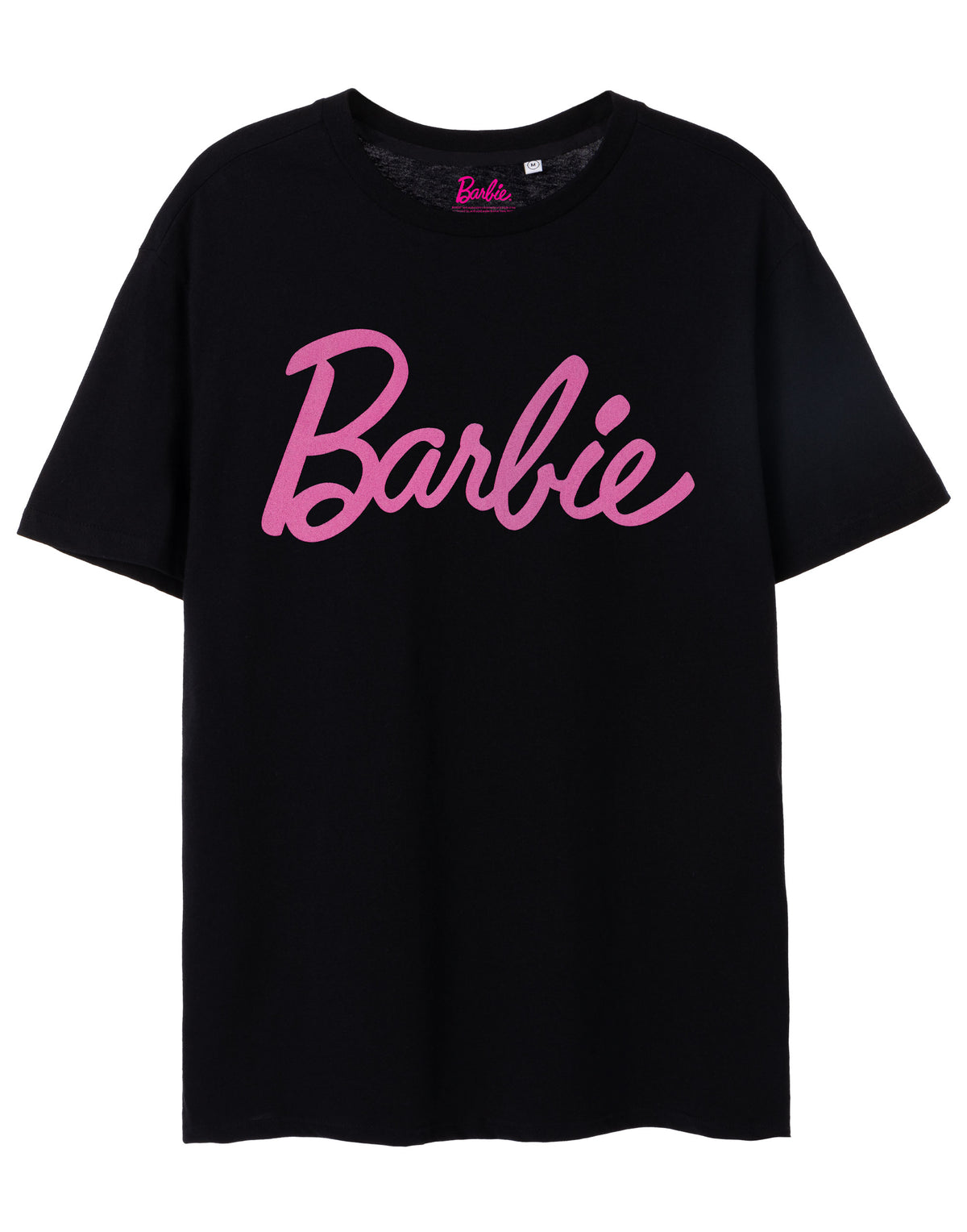 Barbie Women's Black With Pink Classic Logo Short Sleeve T-Shirt — Vanilla  Underground