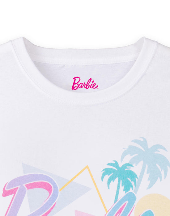 Barbie Pastel Palm Trees Womens White Short Sleeved T-Shirt — Vanilla  Underground