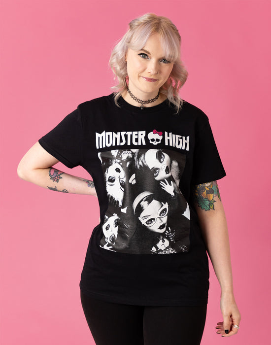 Monster High Dolls Womens Black Short Sleeved T-Shirt