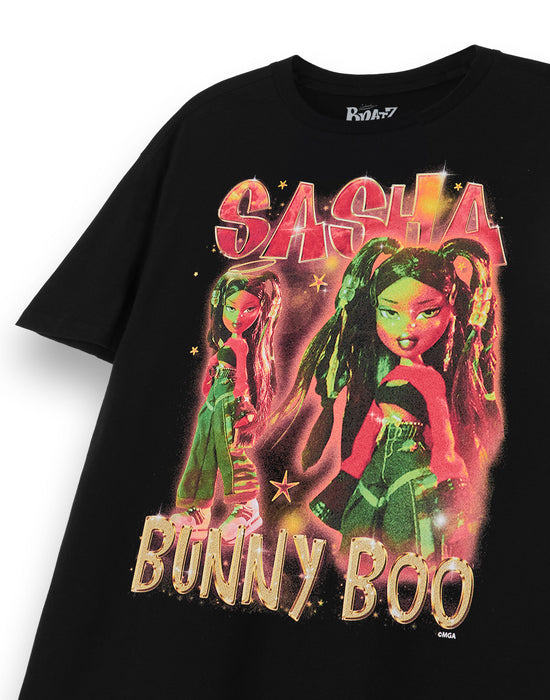 Bratz Sasha Womens Black Short Sleeved T-Shirt