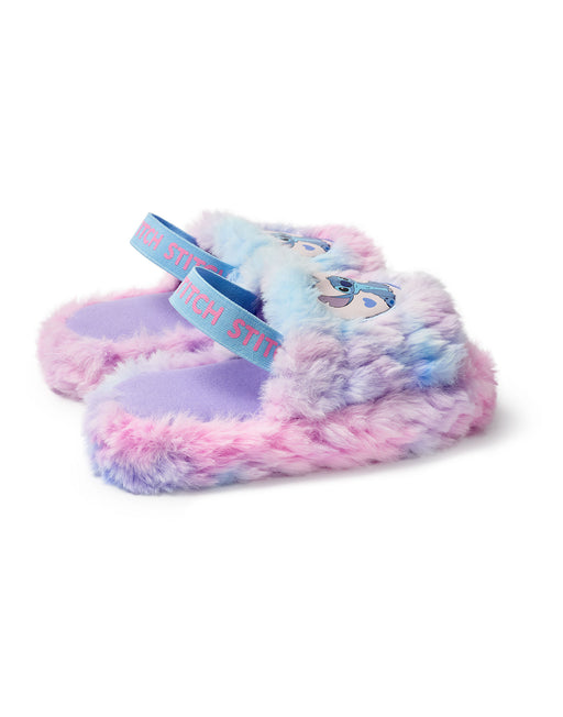 Disney Fluffy Ombre Stitch Character Womens Multicoloured Slider Slippers