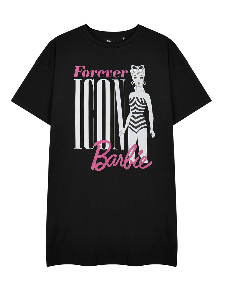 Barbie Forever Icon Womens Black Short Sleeved T-Shirt Dress