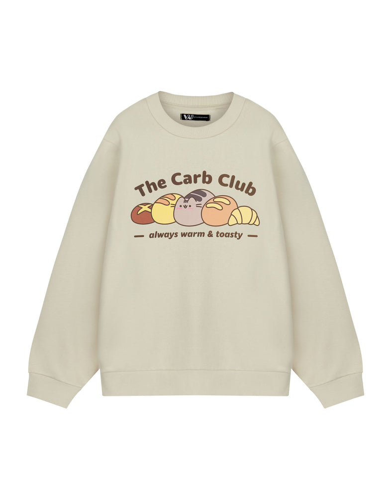 Pusheen Carb Club Womens White Sweatshirt