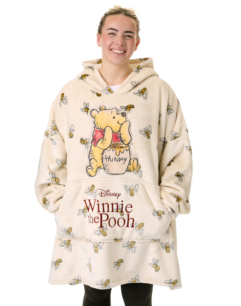 Disney Winnie The Pooh Womens Beige Blanket Hoodie