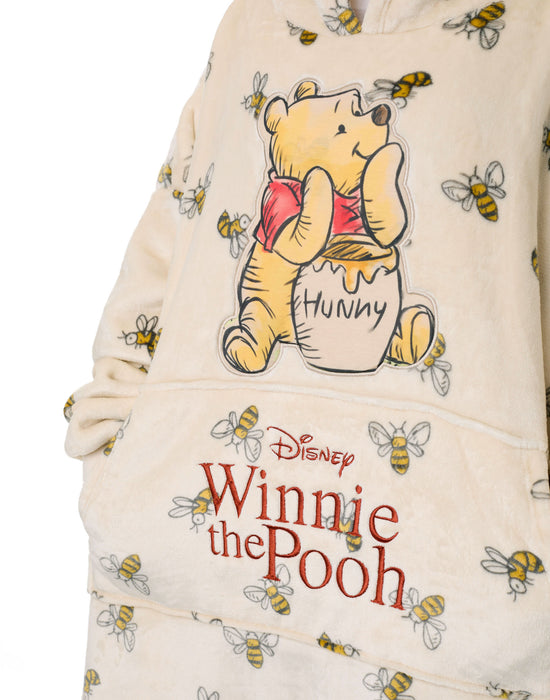 Disney Winnie The Pooh Womens Beige Blanket Hoodie