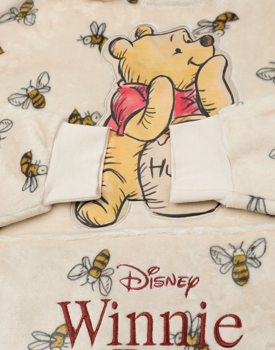 Disney Winnie The Pooh Womens Beige Blanket Hoodie