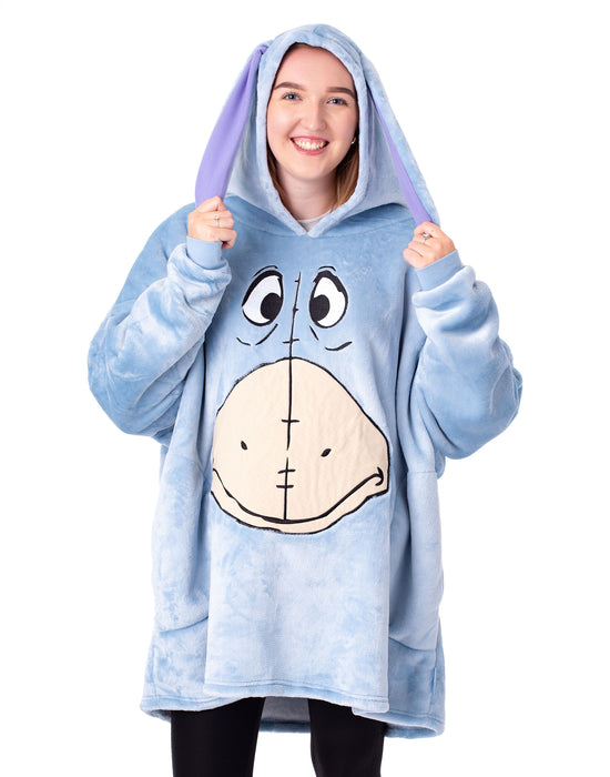 Disney Eeyore Womens Blue Blanket Hoodie