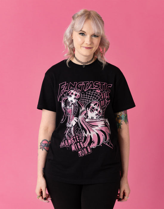 Monster High Fangtastic Womens Black Short Sleeved T-Shirt