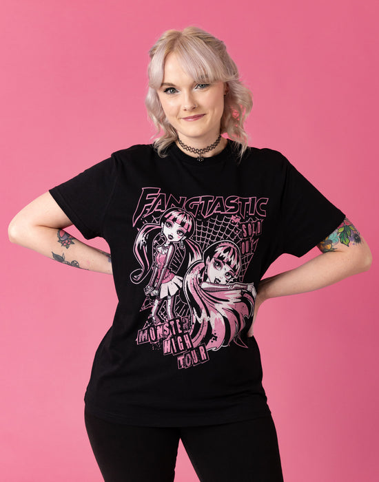 Monster High Fangtastic Womens Black Short Sleeved T-Shirt