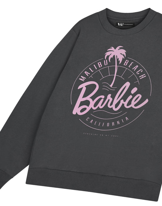 Barbie Malibu Beach Womens Grey Sweatshirt