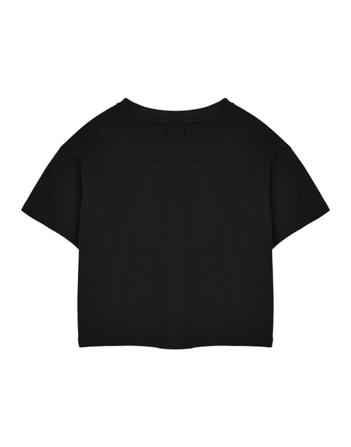 Pusheen Bye Womens Black Cropped Short Sleeved T-Shirt