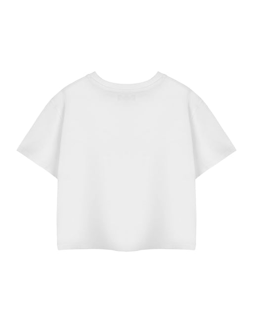 Pusheen Rainbow Womens White Cropped Short Sleeved T-Shirt