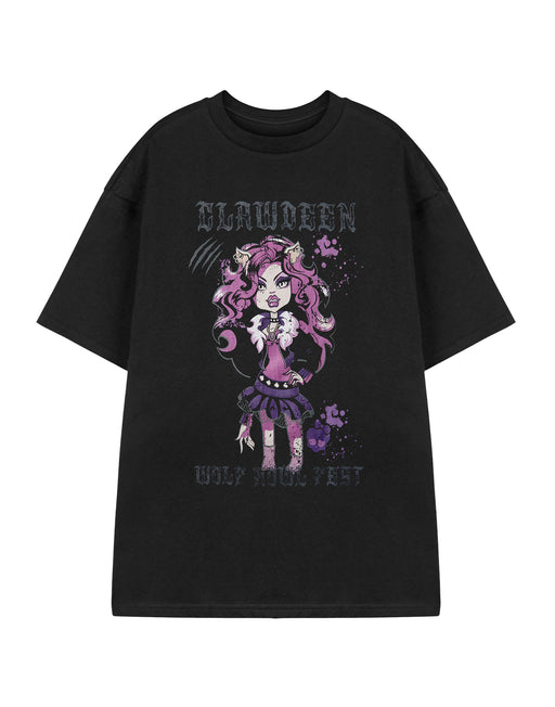 Monster High Howl Feet Womens Black Short Sleeved T-Shirt