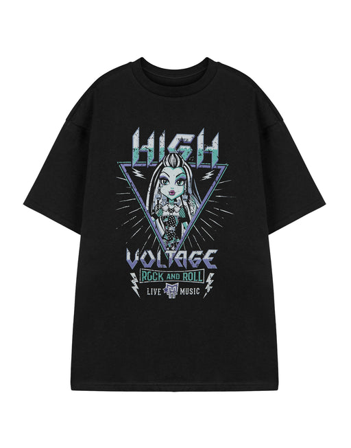 Monster High High Voltage Womens Black Short Sleeved T-Shirt