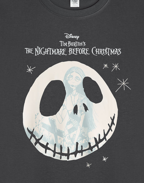 Disney The Nightmare Before Christmas Sally & Jack Womens Black Short Sleeve Nightdress