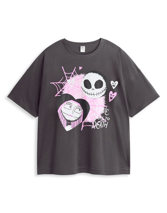 Disney The Nightmare Before Christmas Womens Black & Pink Pyjama Set