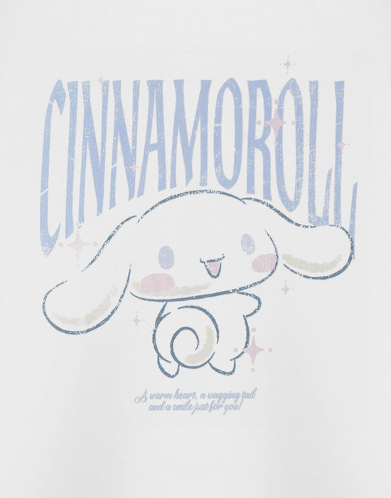 Hello Kitty Cinnamoroll Womens White Short Sleeved T-Shirt