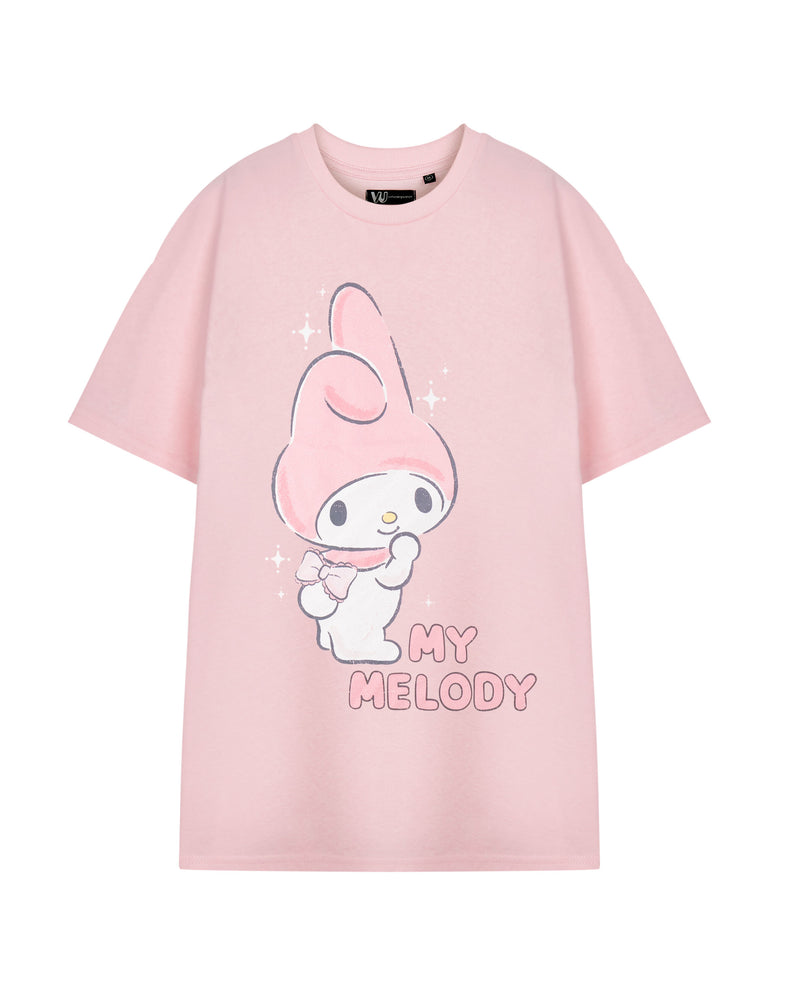 Hello Kitty My Melody Womens Pink Short Sleeved T-Shirt