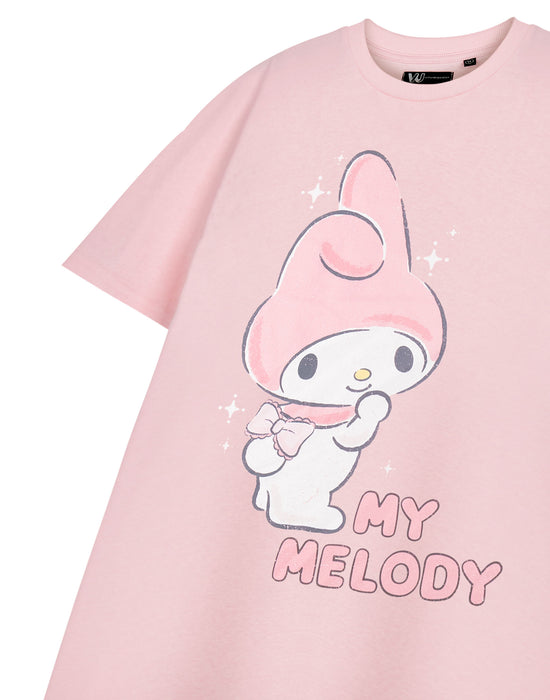 Hello Kitty My Melody Womens Pink Short Sleeved T-Shirt