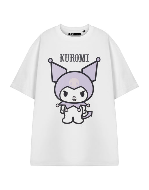 Hello Kitty Kuromi Pastel Womens White Short Sleeved T-Shirt