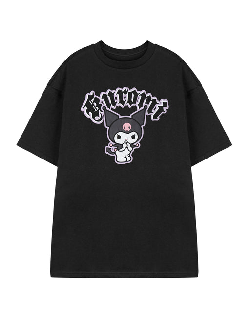 Hello Kitty Kuromi Cheeky Womens Black Short Sleeved T-Shirt