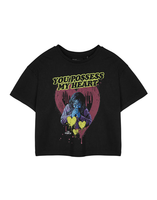 Exorcist You Possess my heart Crop Womens Black Cropped Short Sleeved T-Shirt