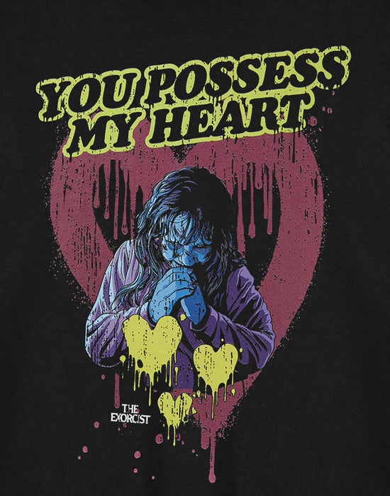 Exorcist You Possess my heart Crop Womens Black Cropped Short Sleeved T-Shirt