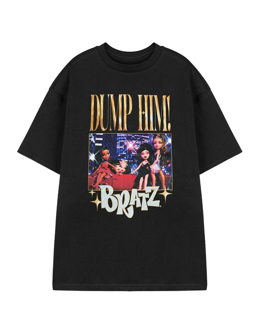 Bratz Dump Him Womens Black Short Sleeved T-Shirt