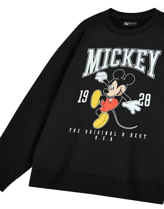 Disney Mickey Mouse Womens Black Sweatshirt