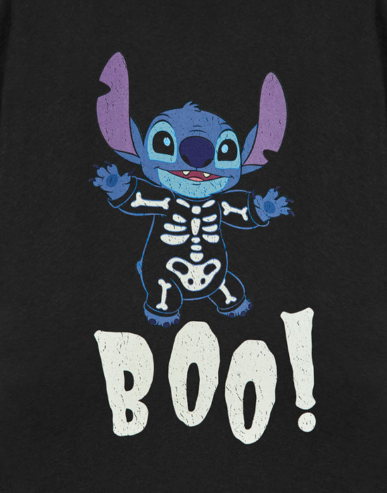 Disney Lilo & Stitch Boo Womens Black Short Sleeved T-Shirt